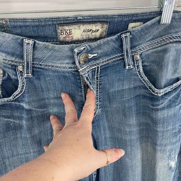 BKE Denim Harper Women's Skinny Jeans Ripped Mid Rise Stretch Denim Size 31 long - Picture 11 of 12